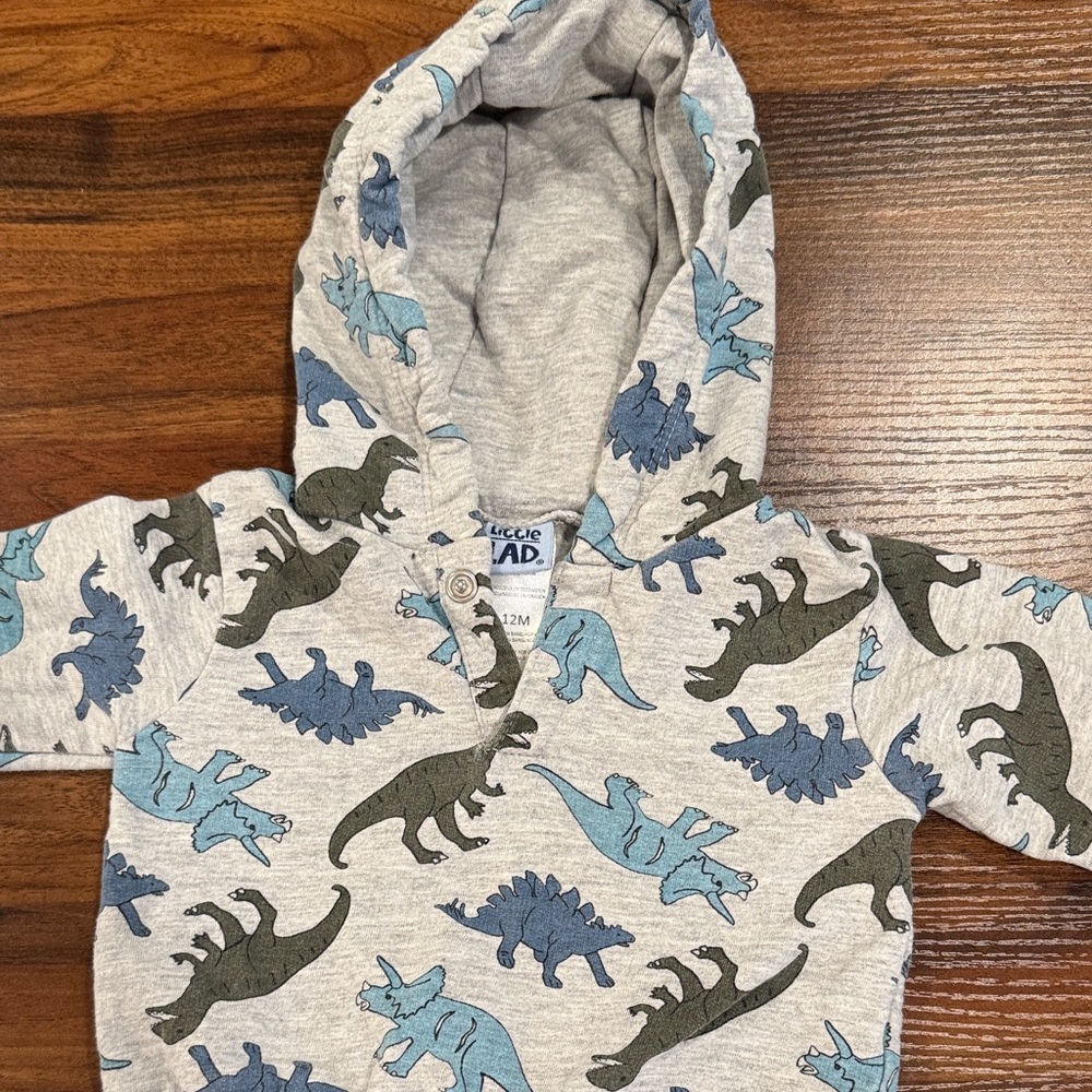 Dinosaur Print Fleece Hoodie for Kids. Pre-owned.